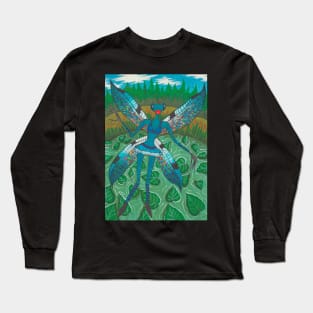 Dragonfly lady with rainbow wings Long Sleeve T-Shirt